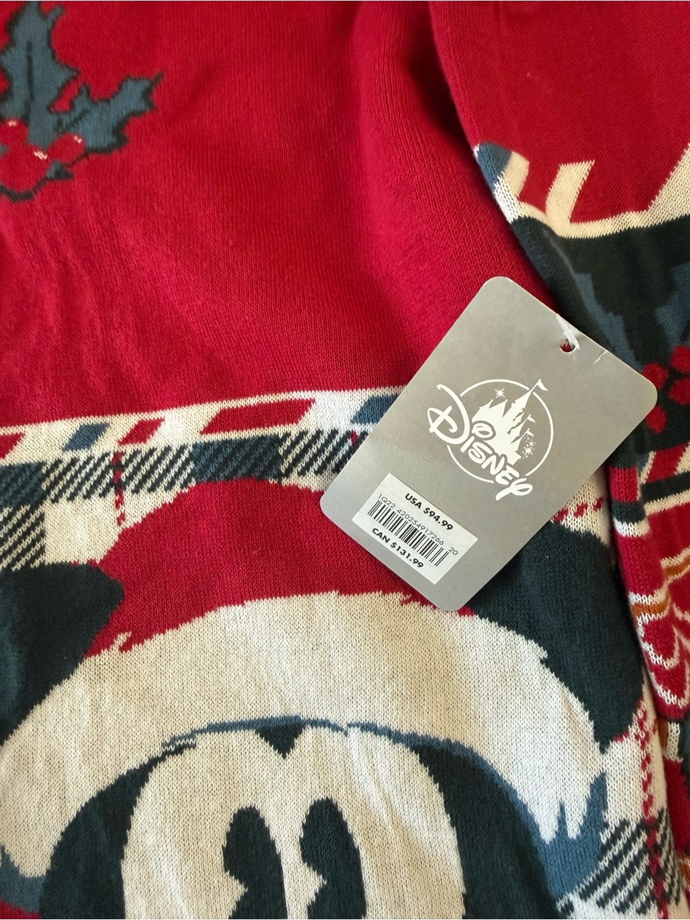 Disney Red Holiday Mickey & Friends Knit Sweater - NEW with tags MSRP $95 - Picture 4 of 4
